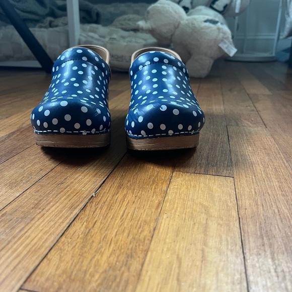 Sanita Blue and White Polka Dot Clogs - Picture 6 of 13